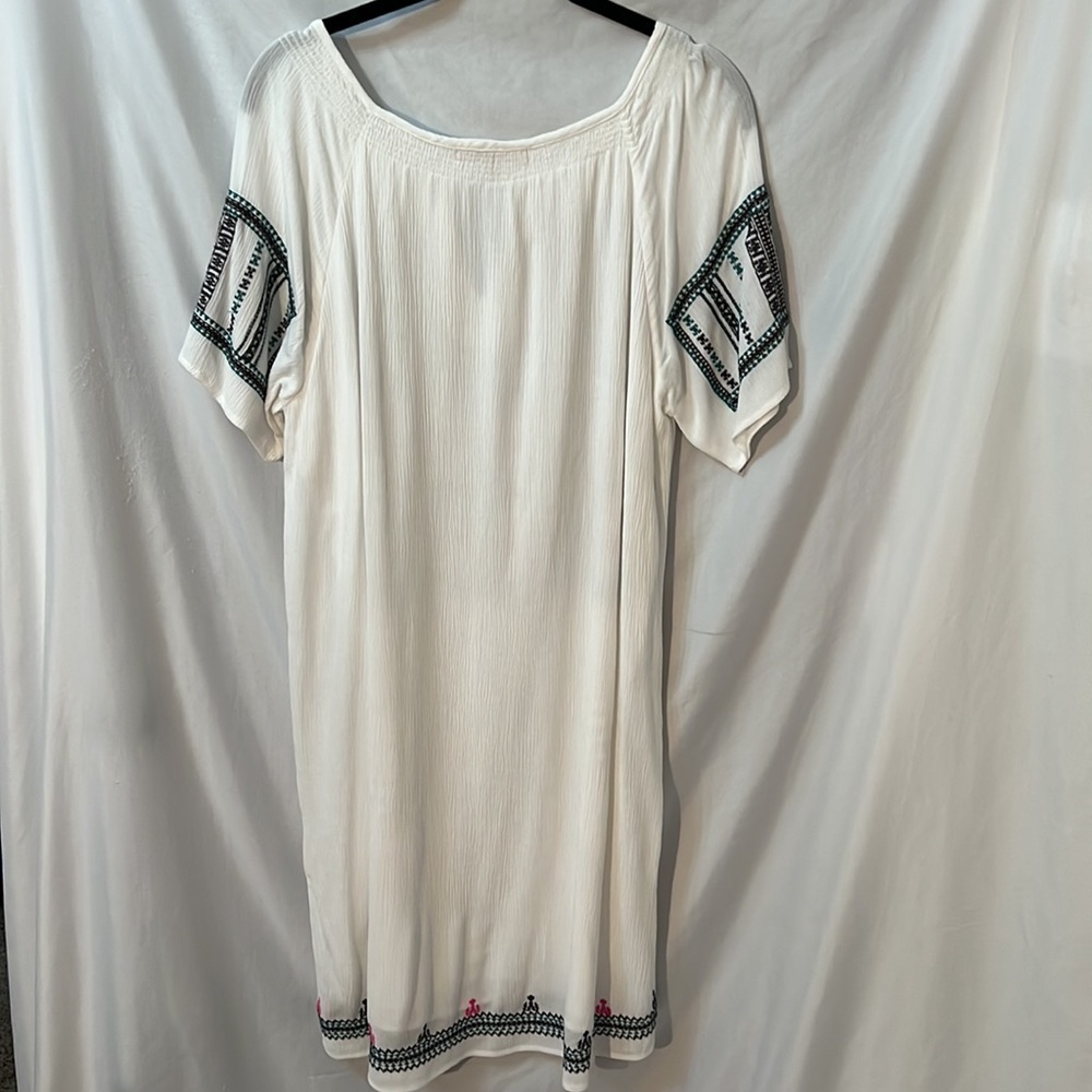 Gibson Latimer Womens Multicolor Embroidered White Dress Size Small - Picture 6 of 9